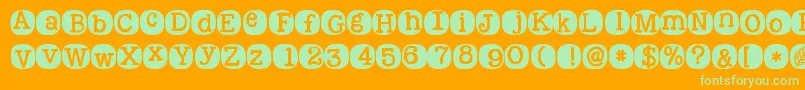 Kgwakemeup Font – Green Fonts on Orange Background