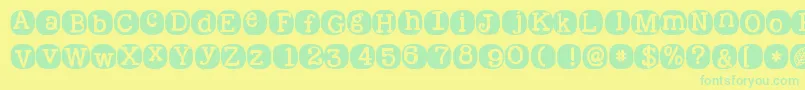 Kgwakemeup Font – Green Fonts on Yellow Background