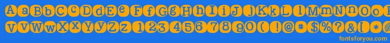 Kgwakemeup Font – Orange Fonts on Blue Background