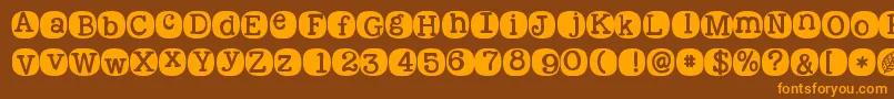 Kgwakemeup Font – Orange Fonts on Brown Background