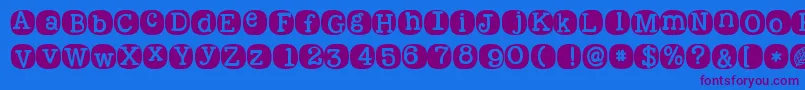 Kgwakemeup Font – Purple Fonts on Blue Background