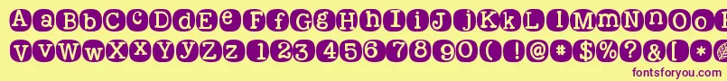 Kgwakemeup Font – Purple Fonts on Yellow Background