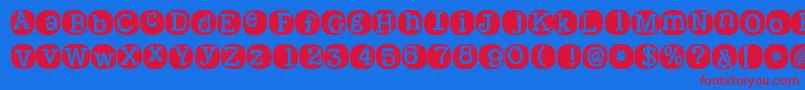 Kgwakemeup Font – Red Fonts on Blue Background