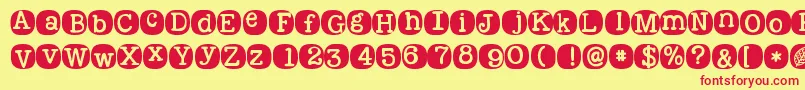 Kgwakemeup Font – Red Fonts on Yellow Background