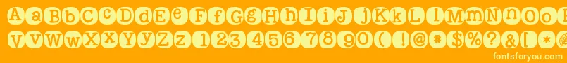 Kgwakemeup Font – Yellow Fonts on Orange Background