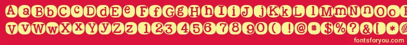 Kgwakemeup Font – Yellow Fonts on Red Background