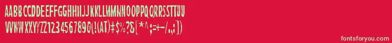 フォントCrab – 赤い背景に緑の文字