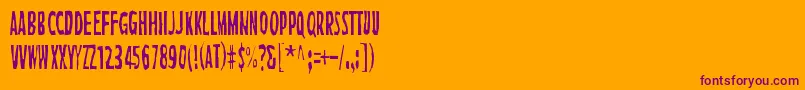 Crab-Schriftart – Violette Schriften auf orangefarbenem Hintergrund