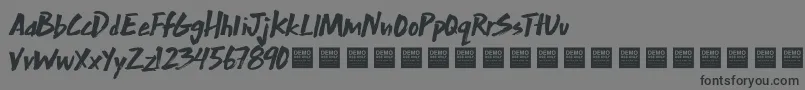 Fonte ExtraMileDemo – fontes pretas em um fundo cinza