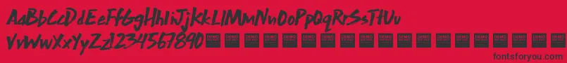 ExtraMileDemo Font – Black Fonts on Red Background