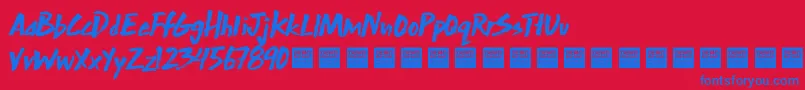 ExtraMileDemo Font – Blue Fonts on Red Background