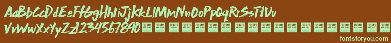 ExtraMileDemo Font – Green Fonts on Brown Background