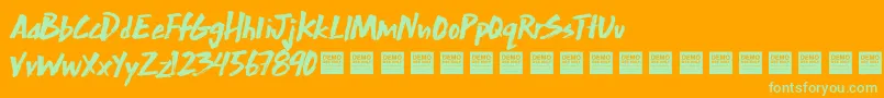 ExtraMileDemo Font – Green Fonts on Orange Background