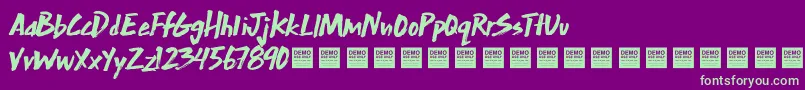 ExtraMileDemo Font – Green Fonts on Purple Background