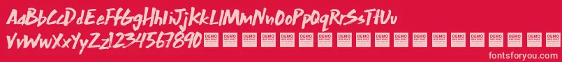 Más sobre la fuente ExtraMileDemo fuente ExtraMileDemo – Fuentes Rosadas Sobre Fondo Rojo