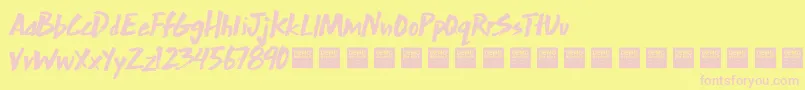 ExtraMileDemo Font – Pink Fonts on Yellow Background