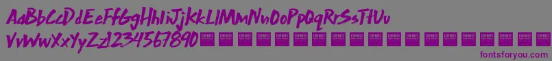 ExtraMileDemo Font – Purple Fonts on Gray Background