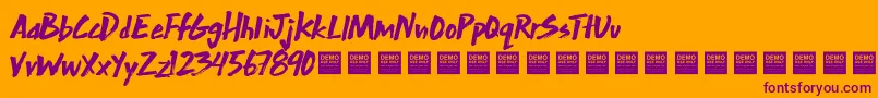 ExtraMileDemo Font – Purple Fonts on Orange Background