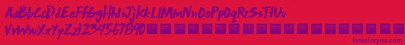 ExtraMileDemo Font – Purple Fonts on Red Background