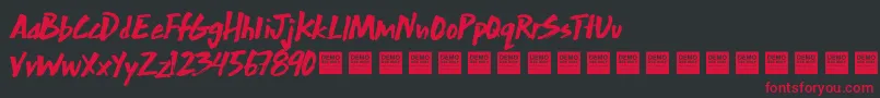 ExtraMileDemo Font – Red Fonts on Black Background