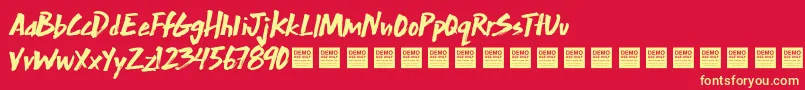 ExtraMileDemo Font – Yellow Fonts on Red Background