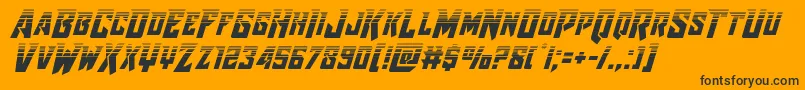 Fonte Raidercrusaderhalf – fontes pretas em um fundo laranja