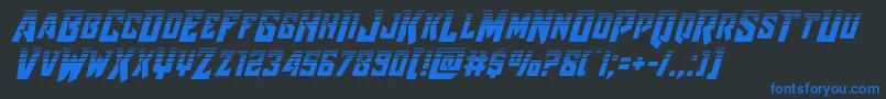 フォントRaidercrusaderhalf – 黒い背景に青い文字
