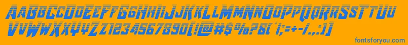 Raidercrusaderhalf Font – Blue Fonts on Orange Background