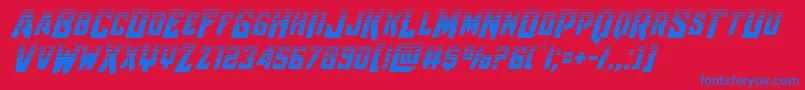Raidercrusaderhalf Font – Blue Fonts on Red Background