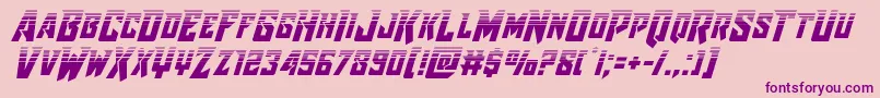 Raidercrusaderhalf-Schriftart – Violette Schriften auf rosa Hintergrund