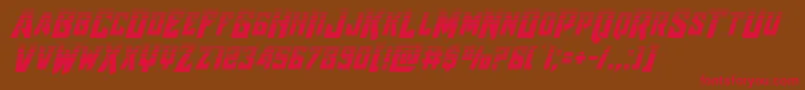 Raidercrusaderhalf-Schriftart – Rote Schriften auf braunem Hintergrund