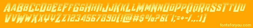 フォントRaidercrusaderhalf – オレンジの背景に黄色の文字