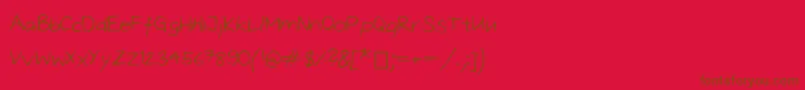 フォントOliviascript – 赤い背景に茶色の文字