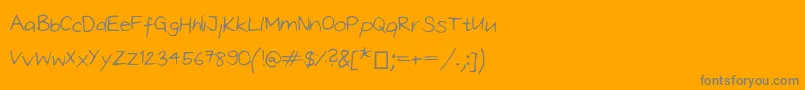 フォントOliviascript – オレンジの背景に灰色の文字