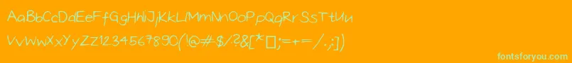 Oliviascript Font – Green Fonts on Orange Background