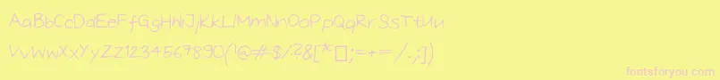 Oliviascript Font – Pink Fonts on Yellow Background