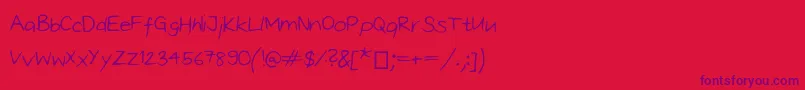 フォントOliviascript – 赤い背景に紫のフォント