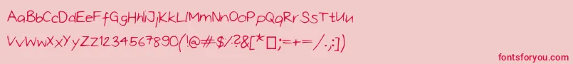 Oliviascript Font – Red Fonts on Pink Background