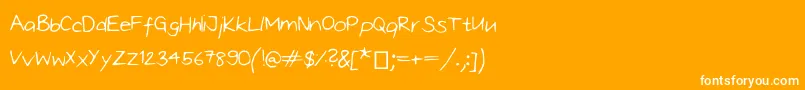 Oliviascript-Schriftart – Weiße Schriften auf orangefarbenem Hintergrund