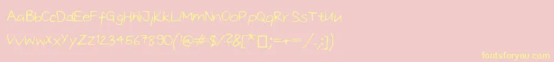 Oliviascript Font – Yellow Fonts on Pink Background