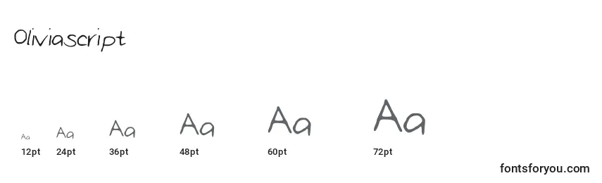 Oliviascript Font Sizes
