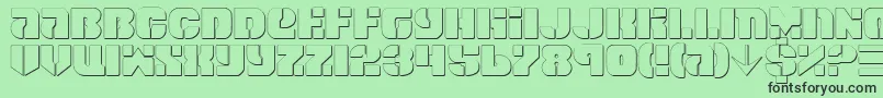 SpaceCruiserShadow Font – Black Fonts on Green Background