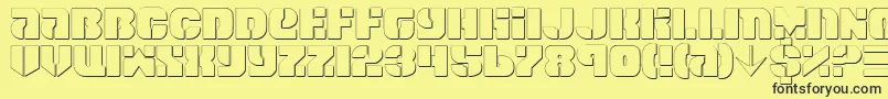 フォントSpaceCruiserShadow – 黒い文字の黄色い背景