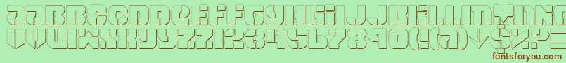 SpaceCruiserShadow Font – Brown Fonts on Green Background