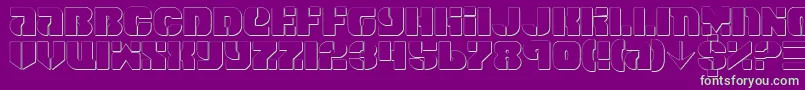 SpaceCruiserShadow Font – Green Fonts on Purple Background