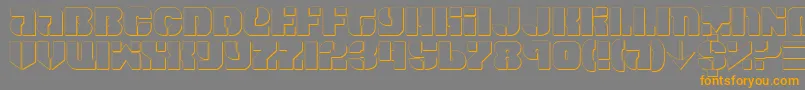 SpaceCruiserShadow-Schriftart – Orangefarbene Schriften auf grauem Hintergrund