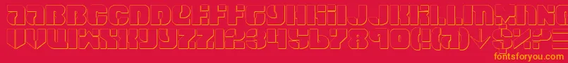 SpaceCruiserShadow Font – Orange Fonts on Red Background