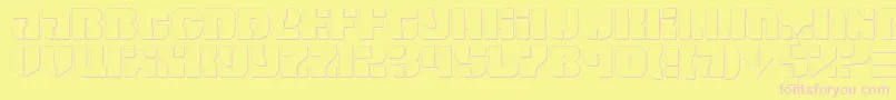 SpaceCruiserShadow Font – Pink Fonts on Yellow Background