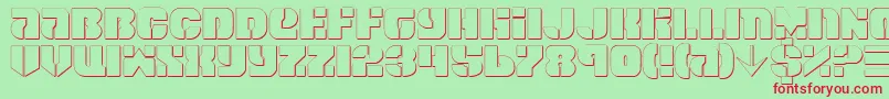 SpaceCruiserShadow Font – Red Fonts on Green Background