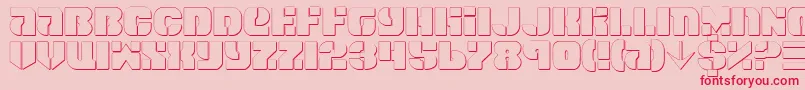 フォントSpaceCruiserShadow – ピンクの背景に赤い文字
